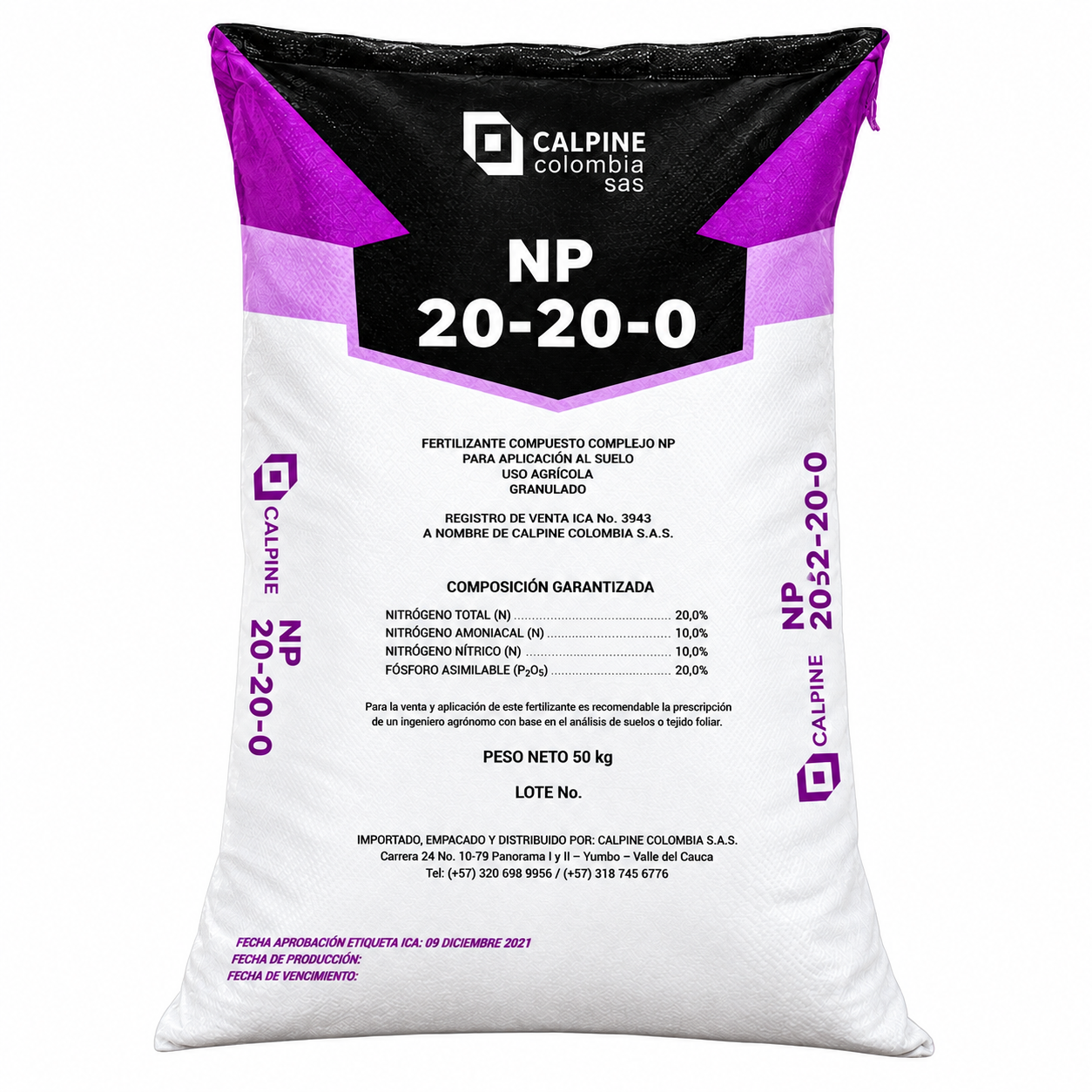 Calpine NP 20-20-0 fertilizante compuesto