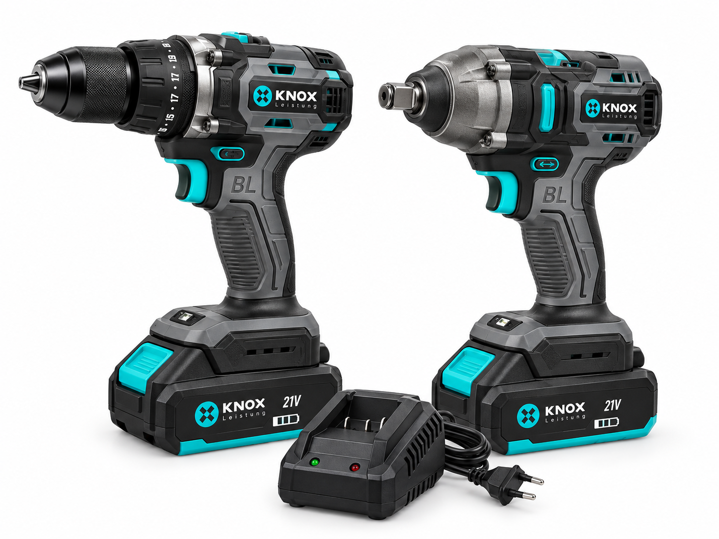 Kit Knox KPTKIT03 con taladro percutor y llave de impacto