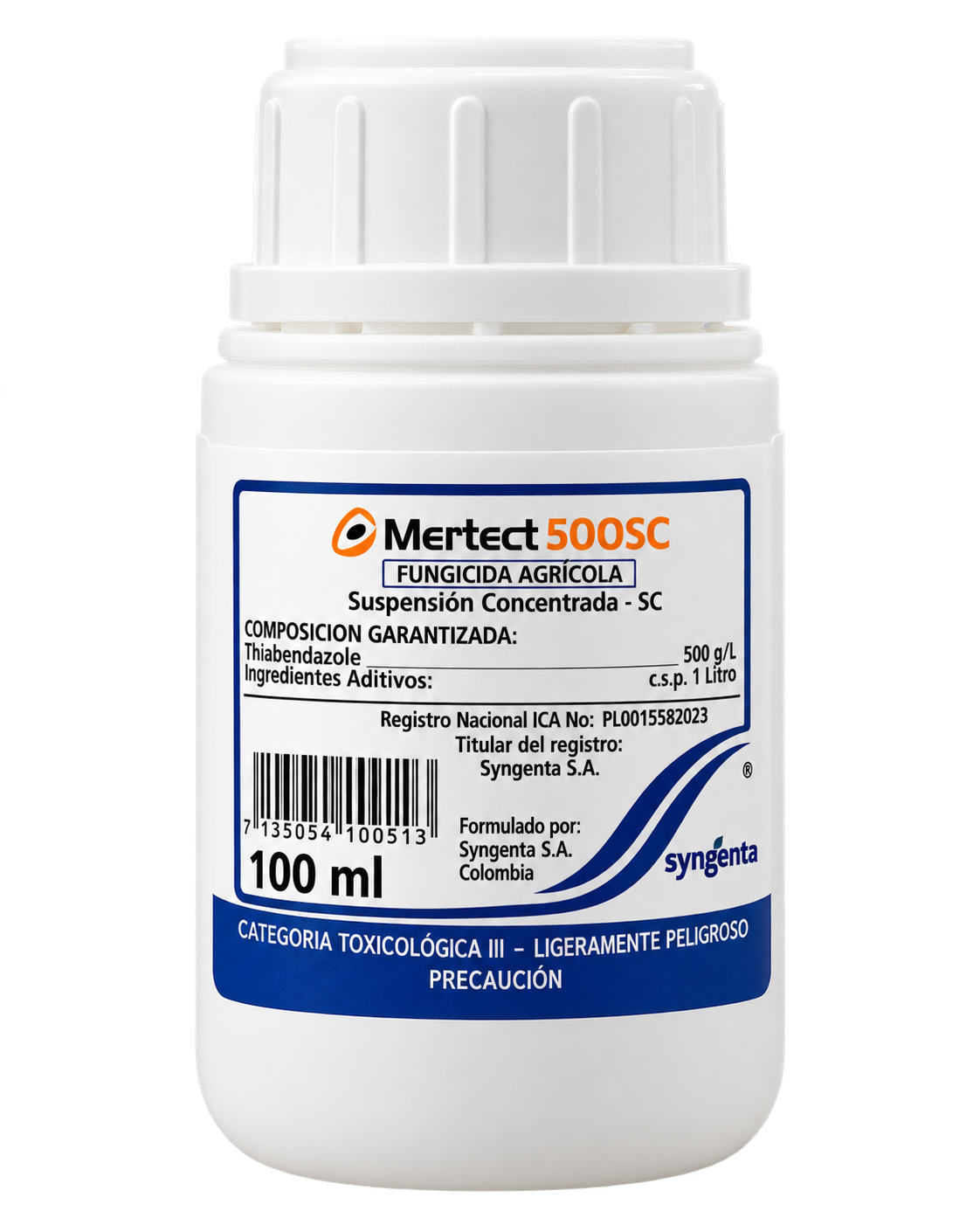 Mertect 500 SC fungicida agrícola, presentación de 100 mililitros